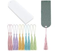 SOFPLATE 1 Box 15 Pack 6 x 2 Inch Blank Acrylic Bookmarks Bulk Clear Bookmarks with Tassels Hanging Gift Tags Book Marks Making Kits for DIY Bookmarks Crafts Christmas Projects Party Graduation Favors