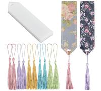 SOFPLATE 1 Box 15 Pack 6 x 2 Inch Blank Acrylic Bookmarks with Tassels Bookmark Blanks Clear Bulk Hanging Gift Tags Craft Book Marks Making Kits for DIY Christmas Projects Party Graduation Favors