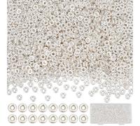 SOFPLATE 1 Box 1500Pcs Silver Flat Disc Spacer Beads Heishi Bead Bulk 2mm Hole 6mm Plastic Rondelle Flat Round Bead Spacers for Bracelets Necklaces Earrings Jewelry Making Slider Stopper Beads Crafts