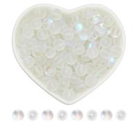 SOFPLATE 1 Box 150Pcs Moonstone Glass Beads Bulk Frosted Bead Matte 8mm Round Clear Transparent Aurora Crystal Dyed Ball Frost Spacer Loose Beads for Jewellery Making Bracelet Necklace Earring DIY