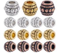 SOFPLATE 1 Box 150Pcs Silver Large Hole Spacer Bead Gold European Rondelle Beads Bulk Antique Bronze Tibetan Alloy Column Barrel Tube Charm Beads for Bracelets Earrings Necklace jewellery Making Chain