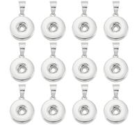 SOFPLATE 1 Box 16Pcs 19mm Snap Button Jewellery Charms Snap Pendant Charm Alloy Silver Interchangeable Hang Blank Pendants Findings Accessories for Jewellery Making Necklaces Bracelets Earrings Crafts