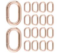 SOFPLATE 1 Box 18Pcs Oval Clasp Gold Spring O Ring Bulk Large Alloy Metal Connector Carabiner Keychain Keyring Snap Clip Hook Gate Rings for Purse Keys Bags Handbag Necklaces Bracelets DIY Crafts