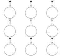 SOFPLATE 1 Box 18Pcs Small Open Bezel Charms Open Circle Charms Hollow 20mm Round 304 Stainless Steel Frame Silver Epoxy Resin Pendant Findings for Jewelry Making Charms Bracelets Earrings DIY Crafts