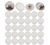 SOFPLATE 1 Box 20 Sets Sublimation Pins Bulk Blank Button Badge Sublimation Heat Transfer Sliver Round Blank Brooch Badge with Pin Backs for DIY Craft Jewellery Making Picture Name Tags Projects