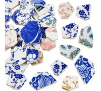 SOFPLATE 1 Box 200g Broken Porcelain Tiles Irregular China Mosaic Tiles Blue and White Porcelain Chinese Mosaic Pieces for DIY Crafts Plates Flowerpots Vases Cups Home Bathroom Decoration Projects