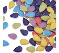 SOFPLATE 1 Box 200G Ceramic Tile Mosaic Pieces Small Colorful Mosaic Tiles Porcelain Teardrop Opaque Assorted Petal Stained Cabochons Pieces for Handmade Art Crafts Home Wall DIY Making Decorations