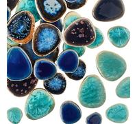 SOFPLATE 1 Box 200g Mosaic Broken Tile Pieces Porcelain Mosaic Tile Teardrop China Style Irregular Mosaic Pieces Bulk for DIY Crafts Plates Flowerpots Vases Cups Home Bathroom Decoration Projects