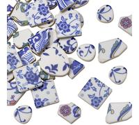 SOFPLATE 1 Box 200g Porcelain China Mosaic Tile Irregular Broken Mosaic Pieces Mixed Shapes Traditional Chinese Blue and White Ceramic for DIY Crafts Plates Flowerpots Vases Cups Home Bathroom Decor