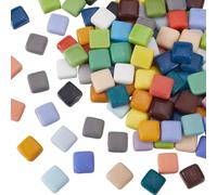 SOFPLATE 1 Box 200G Small Square Glass Mosaic Tiles Colorful Glass Tiles Opaque Vibrant Assorted Rainbow Mini Mosaic Stained Cabochons Pieces for Handmade Art Crafts Home Wall DIY Making Decorations