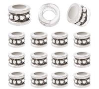 SOFPLATE 1 Box 200Pcs Antique Silver Spacers Tibetan Alloy Beads Metal Loose Large Hole Cylinder Vintage Spacer Beads for Jewelry Making Findings DIY Crafts Bracelets Necklaces Adults Beginner