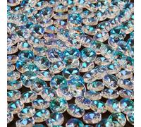 SOFPLATE 1 Box 200Pcs Clear AB Glass Beads Round Suncatcher Beads Bulk Prism Crystals 8mm Sun Catcher Charms Chandelier Replacement Faceted Spacers for Suncatchers DIY Lamp Hanging Jewelry Earring