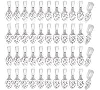 SOFPLATE 1 Box 200Pcs Flat Pad Charms Silver Necklace Bails Bulk Alloy Tibetan Silver Shovel Spoon Cabochon Charm Base Blank Setting Glue on Bails for Necklaces jewellery Making Cabochons Gems DIY