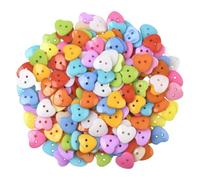 SOFPLATE 1 Box 200Pcs Heart Shaped Buttons 2 Hole Resin Buttons Colorful Assorted Small Flat Random Vintage Craft Sewing Ornament Embellishments Accessories for DIY Clothes Crochet Scrapbook DIY Decor