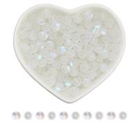 SOFPLATE 1 Box 200pcs Moonstone Crystal Glass Beads 6mm Round Clear Glass Beads Glass Clear Transparent Glasses Crystal Mermaid Bead Bulk for Jewellery Making Necklace Bracelet Beading Crafts Supplies
