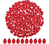 SOFPLATE 1 Box 200Pcs Red Crystal Teardrop Beads Bulk Transparent Glass Beads 9x6mm Water Drop Top Drilled Chandelier Charms Pendant Loose Spacers for Earrings Bracelet Necklace Jewellery Making Craft