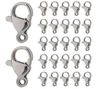 SOFPLATE 1 Box 200Pcs Silver Lobster Clasps Stainless Steel Jewellery Clasps Small Metal Connectors Accessories for Jewellery Making Supplies DIY Necklace Bracelet Keychains Crafts 0.39 x 0.26Inch