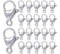 SOFPLATE 1 Box 200Pcs Stainless Steel Lobster Claw Clasps Silver Lobster Trigger Clasp Small Connectors Accessories for Jewellery Making Supplies DIY Necklace Bracelet Keychains Crafts 0.47 x 0.28In