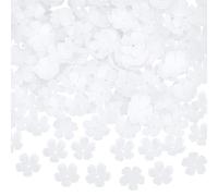 SOFPLATE 1 Box 200Pcs White Floral Beads Acrylic Flower Bead Caps Bulk Frosted 5 Petal Flowers Shaped Decoration Loose End Charm Spacers for Jewellery Making Bracelet Earrings DIY Crafts Accessories