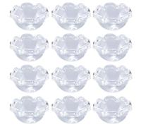 SOFPLATE 1 Box 20Pcs Clear Bellflower Jellyfish Charm Beads 21x13mm Glass Flower Beads Spacer Bead Caps Cone Findings for Jewellery Wind Chimes Making DIY Earrings Crafts