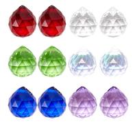 SOFPLATE 1 Box 20Pcs Glass Ball Prism Hanging Crystal Ball Prism 20mm Rainbow Transparent Teardrop Crystals Sun Catcher Prisms Pendants for Ceiling Chandelier Suncatcher Feng Shui Windows Garden Decor