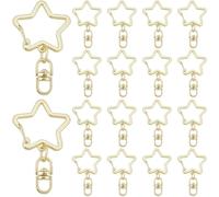SOFPLATE 1 Box 20Pcs Gold Star Keychain Clasp Swivel Spring Clips Metal Lobster Claw Trigger Stars Alloy Key Rings Snap hooks Buckles Accessories for Car Keys Lanyards Bags Purses DIY Making Crafts