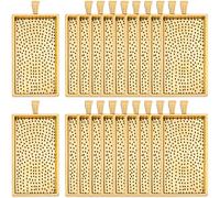 SOFPLATE 1 Box 20Pcs Rectangle Bezel Pendant Trays Blank Cabochon Charms 2.3 x 1.1 Inch Alloy Antique Golden Metal Plain Edge Vintage Tibetan Pendant Charms for Jewellery Necklace Bracelet DIY Crafts