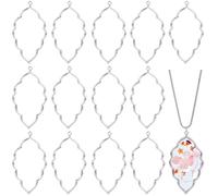 SOFPLATE 1 Box 20Pcs Silver Open Back Bezels Hollow Frame Charms 2.5 x 1.3 Inch Metal Leaf Shaped Alloy Dangle Hanging Small Craft Pendants for Resin Jewellery Earrings Necklaces DIY Making Crafting