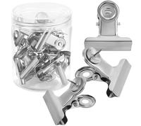 SOFPLATE 1 Box 20Pcs Silver Push Pin Clips Metal Bulldog Clips Push Pin Holders Thumb Tacks for Bulletin Boards Cork Boards Office Home Use Photo Notes Pictures Paper Display Cubicle Wall Accessories