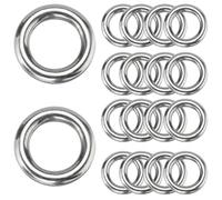 SOFPLATE 1 Box 20Pcs Small Metal O Rings Silver Closed Jump Rings 304 Stainless Steel 15.5mm Welded Round Circle Macrame Heavy Duty Link Ring for Handbag Hardware Bags Dog Leashes Belts Accessories