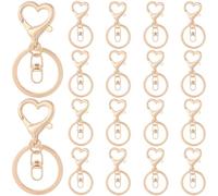 SOFPLATE 1 Box 20Pcs Swivel Key Ring Gold Keychain Lobster Clip Alloy Hearts Shaped Extension Chains Metal Trigger Snap Hooks Clasps Buckles Kits Accessories for Car Keys Lanyards Tags Purse DIY Craft