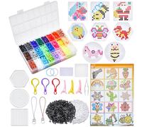 SOFPLATE 1 Box 24 Colors 4300Pcs Fuse Beads Kit 5mm Melting Beads with Pegboards Ironing Paper Chain Accessories 1000Pcs Black and White Fuse Beads Refills for DIY Crafts Christmas Birthday Gifts