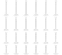 SOFPLATE 1 Box 24Pcs 4 Styles Acrylic Earring Post Clear Earring Studs Cartilage Flatback Transparent Invisible Helix Tragus Piercing Retainer Stud Earring Findings for Sport Jewelry Making DIY Crafts