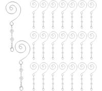 SOFPLATE 1 Box 25Pcs S Hook Ornament Hangers Christmas Decorations Ornament Hooks with Lobster Claws Beadable Acrylic Wire Platinum Jeweled Hanging Decorative for Christmas Tree Wall Party Home Decor