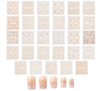 SOFPLATE 1 Box 30 Styles 30 Sheets Nail Art Stickers Self Adhesive Decorative Nail Stickers Bulk Shiny Mirror Vintage European Aesthetic Decals for Women Manicure Decoration DIY Crafts Phone Cases