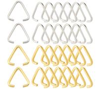 SOFPLATE 1 Box 300Pcs 12mm Triangle Open Jump Rings Pendant Pinch Bail Buckle Clasps Gold Silver Pinch Clip Bail Clasp Charm Bead Pendant Connectors for Jewelry Making Supplies DIY Craft Accessories