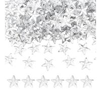 SOFPLATE 1 Box 300Pcs 14 x 14.5mm Acrylic Sew on Rhinestone Stars Sew on Sequins with 2 Holes Star Embellishments Clear Flat Back Gems for Sewing Clothes Shoes Jewellery Making Supplies DIY Crafts