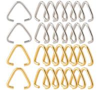 SOFPLATE 1 Box 300Pcs 2 Colors Triangle Open Jump Ring Triangle Pinch Bails Gold Silver Metal Iron Small Hook Clip Connectors Linking Findings for Jewellery Making Earrings Bracelet Necklace DIY Craft
