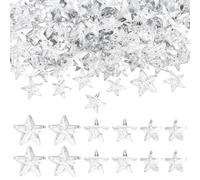 SOFPLATE 1 Box 300Pcs Clear Star Sequins Sew on Rhinestones with 2 Holes Acrylic Star Embellishments Faceted Flat Back Sew On Gems for Sewing Clothes Shoes Jewellery Making Supplies DIY Craft Projects