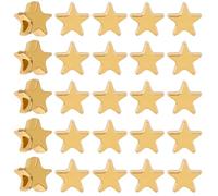 SOFPLATE 1 Box 300Pcs Gold Stars Beads Metal Star Spacer Beads Alloy 6MM Small Loose Bulk Shiny Smooth Big Hole Pentagram Spacers for Jewellery Making Findings DIY Crafts Bracelets Necklaces Beginner