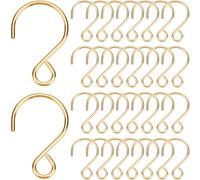 SOFPLATE 1 Box 300pcs S Shaped Hooks Small Stainless Steel S Hooks Metal Wire Mini Golden S Shape Ornament Hanger Hook Connectors for Hanging Crystal Chandelier Christmas Day Tree Jewelry Diy Crafts