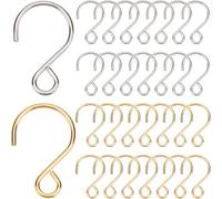 SOFPLATE 1 Box 300pcs S Shaped Hooks Stainless Steel Small S Shape Hooks Tiny Small Golden Silver Metal s Hangers Ornaments Hook for Christmas Home Decortion Crystal Glass Ball Sun Catchers Hanging