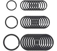 SOFPLATE 1 Box 30Pcs 0.79/0.98/1.26 Inch Black Split Key Rings Round Flat Key Chain Rings Metal Circular Iron Double Loop Jump Ring Keyrings Clips for Home Car Keys Keychains Organization Accessories