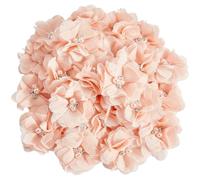 SOFPLATE 1 Box 30Pcs Peach Chiffon Flowers Fabric Flower with Pearl Rhinestones Felt Back Sewing Appliques DIY Craft Fabric Flowers for Clothes Hair Accessories Dress Embellishments Wedding Decoration