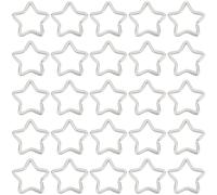 SOFPLATE 1 Box 30Pcs Star Keychain Ring Metal Flat Split Key Chains Rings Silver Alloy Stars Heavy Duty Large Hanging Holder Keyrings Accessories for Lanyards Car Keys Tags Purses DIY Making Crafts