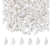SOFPLATE 1 Box 350Pcs Small White Seashells Bulk Mini Spiral Shells About 1.2 x 8CM No Hole Beach Ocean Trumpet Natural Conch Shell for Crafts Wedding Party Fish Tank Candle Vase Filler Home Decor