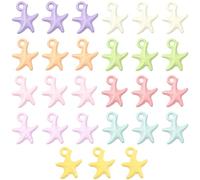 SOFPLATE 1 Box 36Pcs Starfish Charms Ocean Themed Jewelry Charms Summer Beach Alloy Colorful Assorted Baking Paint Sea Animal Life Small Pendants Findings for Jewelry Bracelets Necklaces DIY Crafts