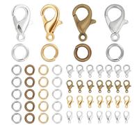 SOFPLATE 1 Box 400Pcs 4 Colors Lobster Claw Clasps Metal Clasp Keychain & 400Pcs Open Jump Rings Metal Small Trigger Clasp for Jewellery Making Clasps Supplies DIY Necklace Bracelet Keychains Crafts