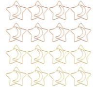 SOFPLATE 1 Box 40Pcs 2 Colors Small Gold Star Paper Clips Mini Decorative Paperclips Gold Rosegold Celestial Metal Journal Paper Clamps Bookmarks Clip for Office Document File Organization Stationery