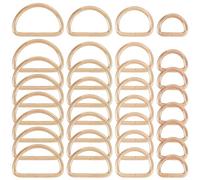 SOFPLATE 1 Box 40Pcs 4 Sizes Purse Strap Hardware D Ring Buckle Replacement Gold Heavy Duty Semi Circular D Shape Buckles Clip Clasp for Webbing Belt Hardware Bags Dog Leash Jewellery DIY Accessories